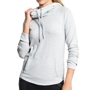 Athleta Techie Sweat Hoodie Light Grey Heather S